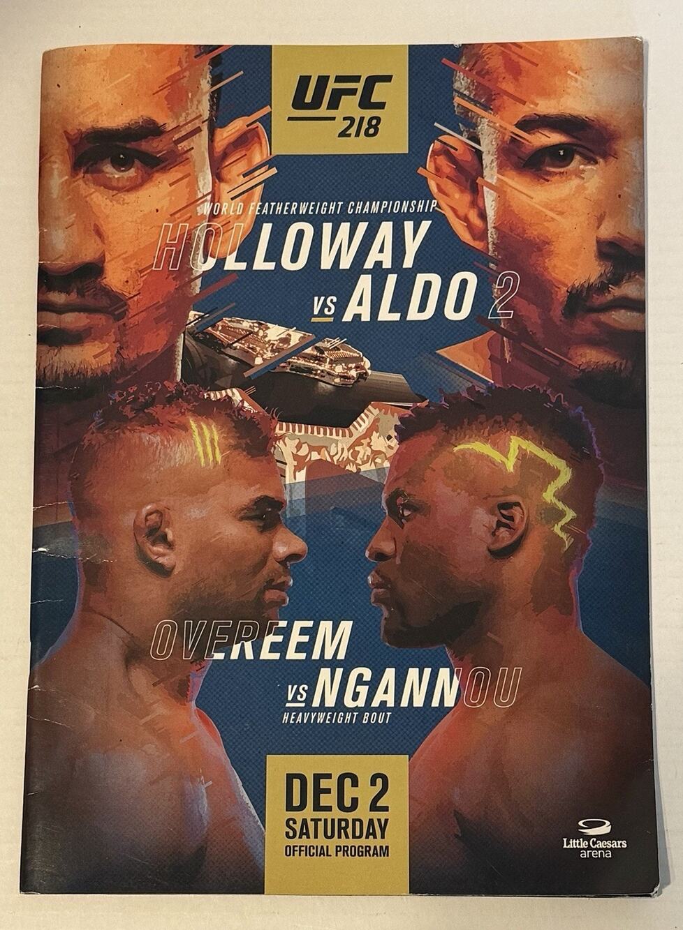 UFC 218 Official Event Program Holloway vs Aldo 2